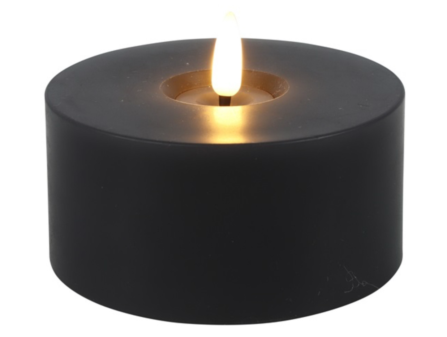 Grijze kleine led outdoor stompkaars doorsnee 10 cm