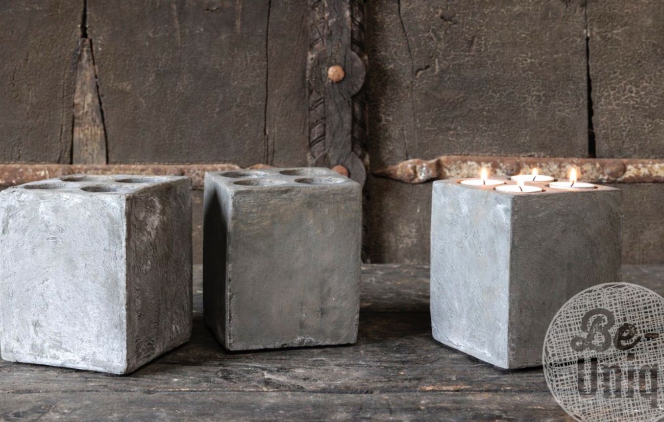 Theelicht voor 4 kaarsen 15x12x12cm