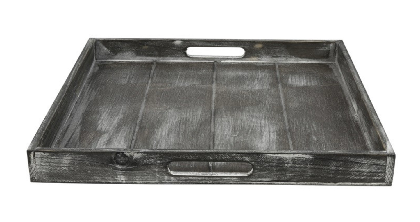 Vierkant dienblad grijs met handvaten 40x40cm