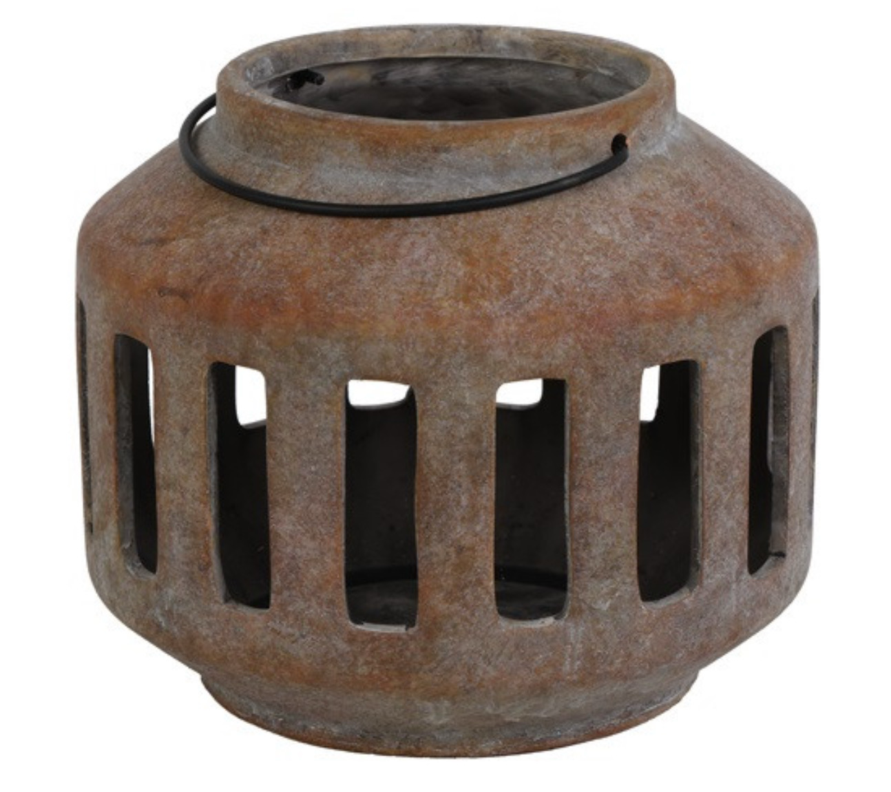 Windlicht ro Cecila S grijs/bruin-L19,5B19,5H17CM