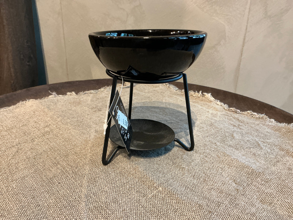 Geurbrander op voet zwart 11x10cm