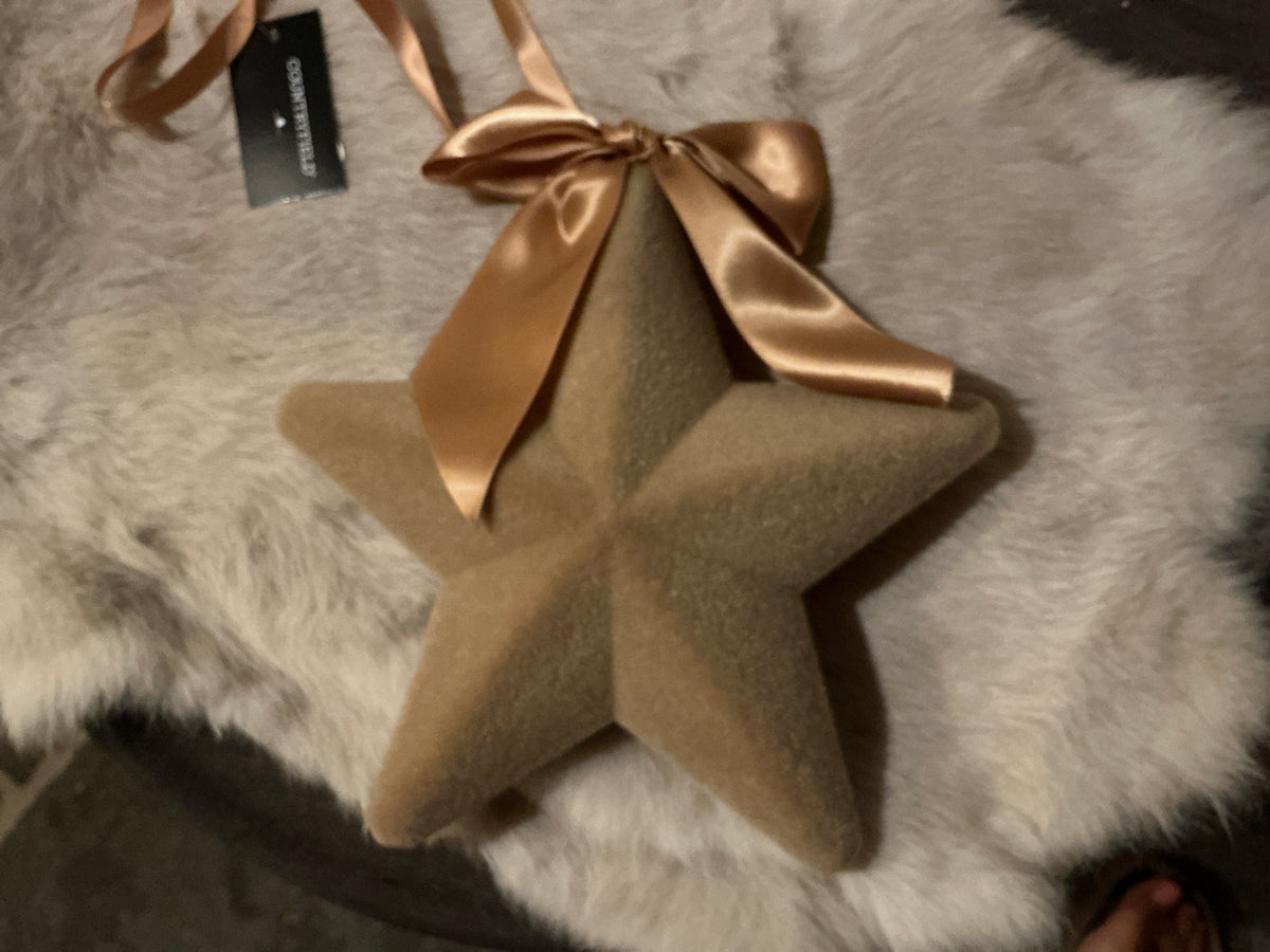 Strik in veloers beige 20x20cm
