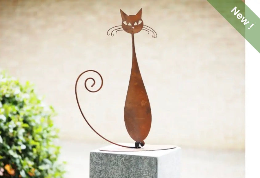 Roeste kat zittende 50x30cm