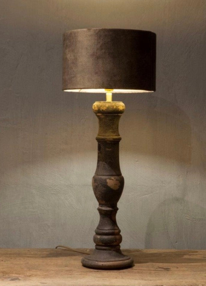 Tafellamp Nancy | incl. kap velours bruin Afmeting ca. (HxBxD) 64x20x20 cm