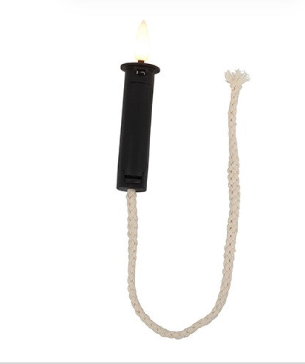 LED Kaars Kurk m/touw Lyon zwart dia 1.9c-2,2x2,2x10CM