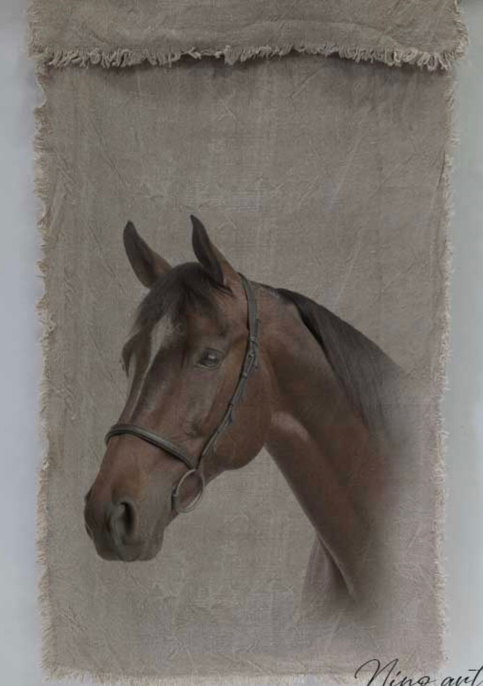 Wanddoek paard met ophangsysteem 45x95cm