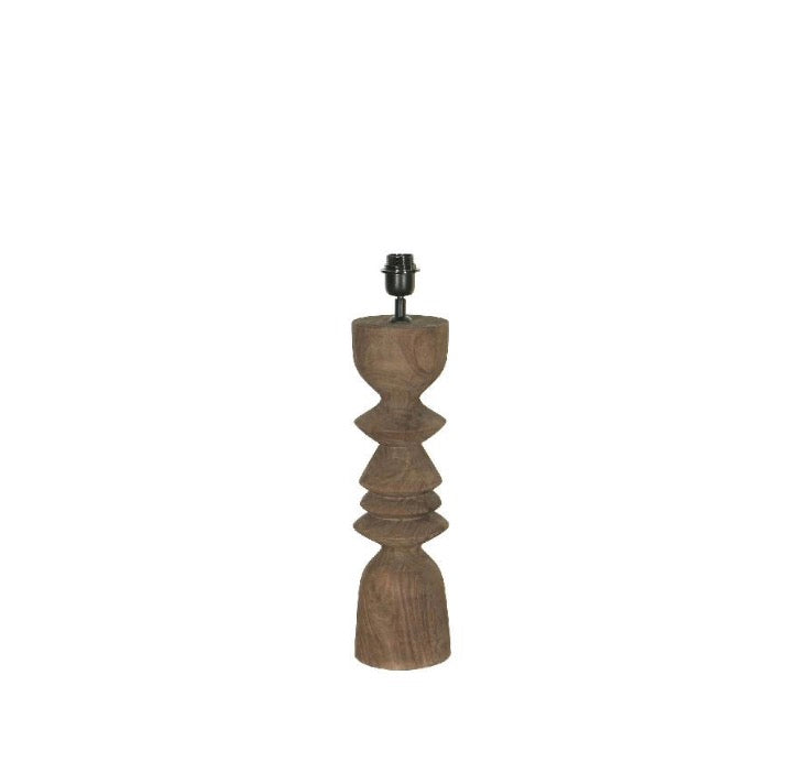 Elaine Brown mango wood round table lamp base exl kap