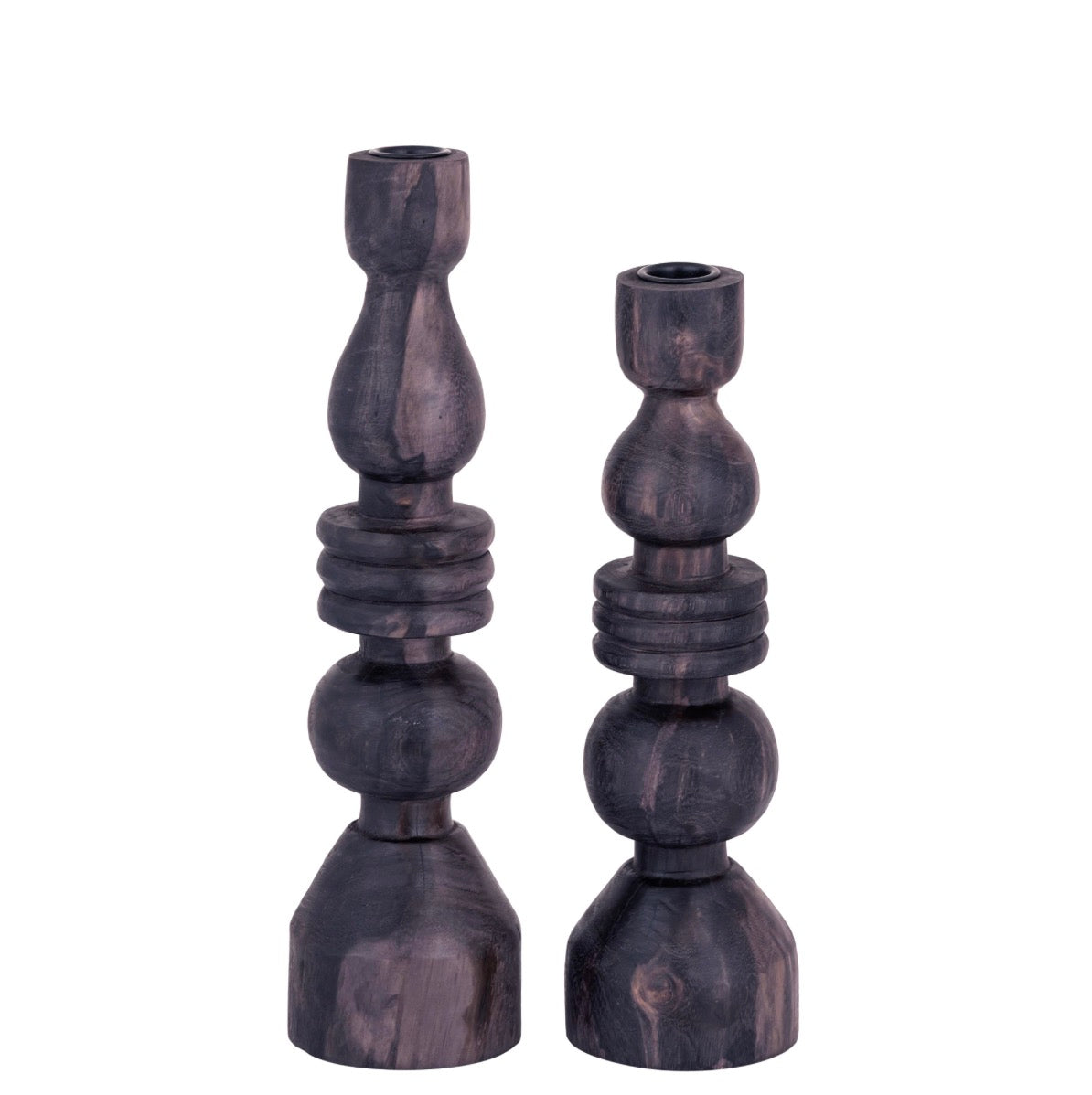 Kandelaar voor dinerkaars in dark brown