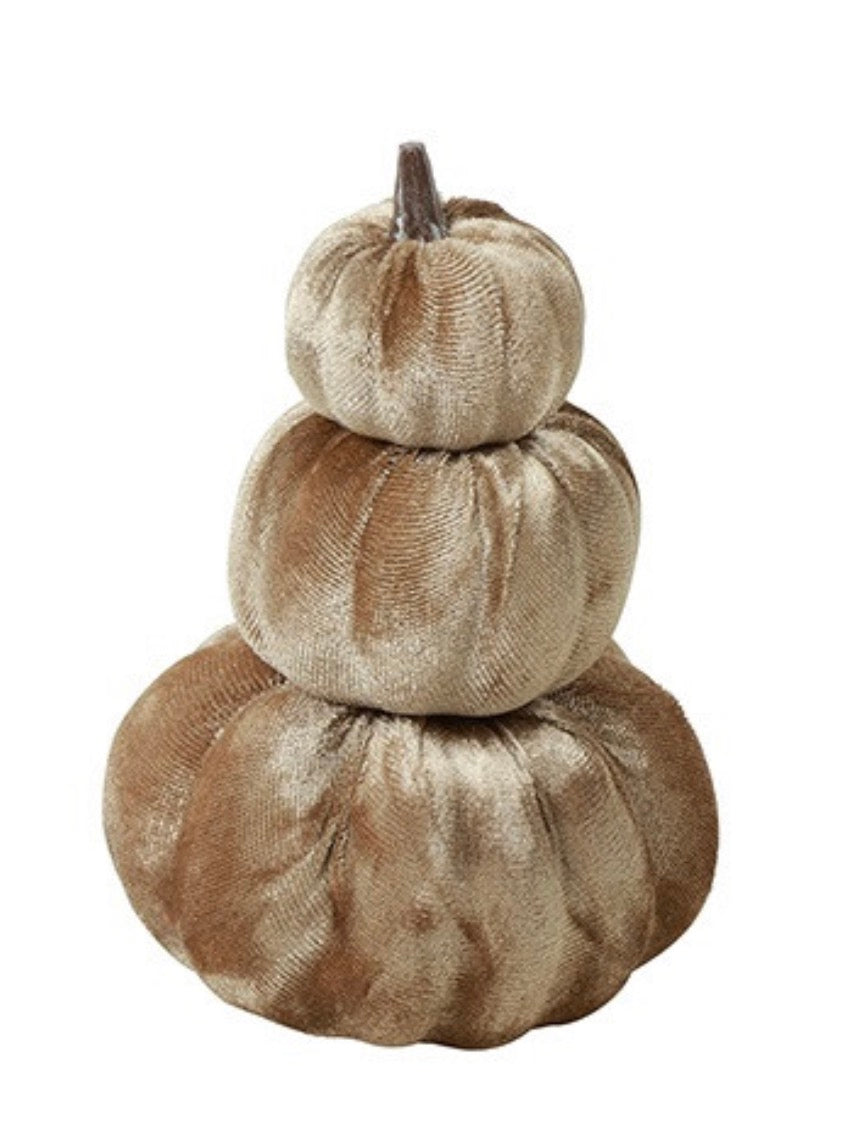 Pompoenen op elkaar beige bruin-10,5x10,5x17CM