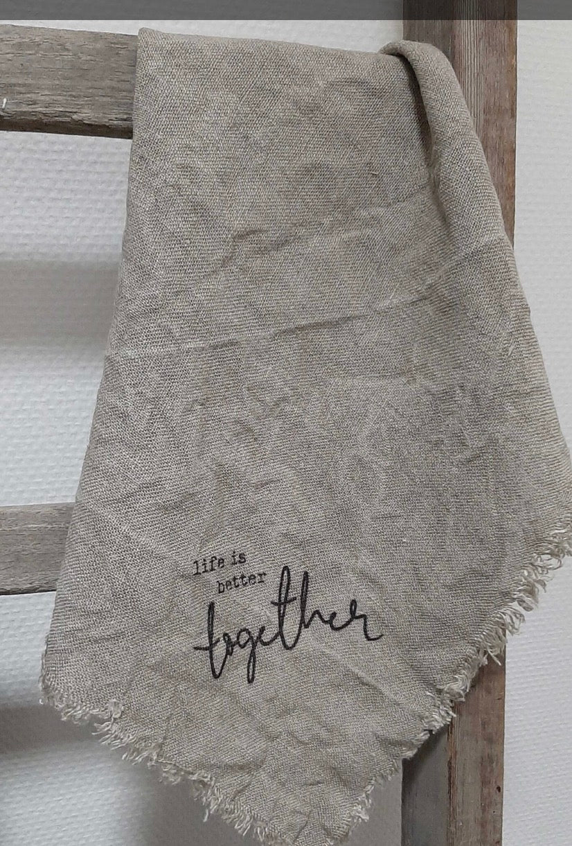 Shabby doek life is better together 50x50cm