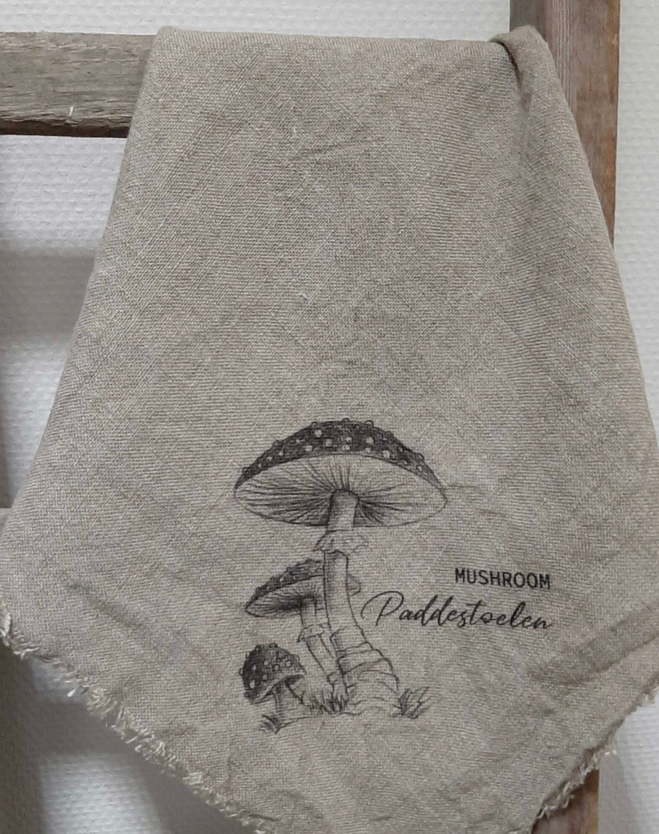 Shabby doek paddenstoelen 50x50cm