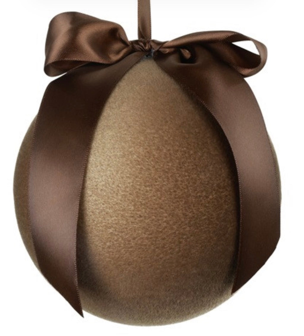 Kerstbal in veloers S bruin-Ø12CM
