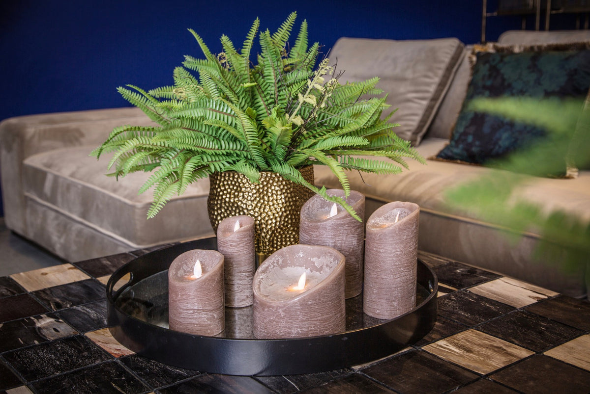 LED Light Candle rustic brown moveable flame XS