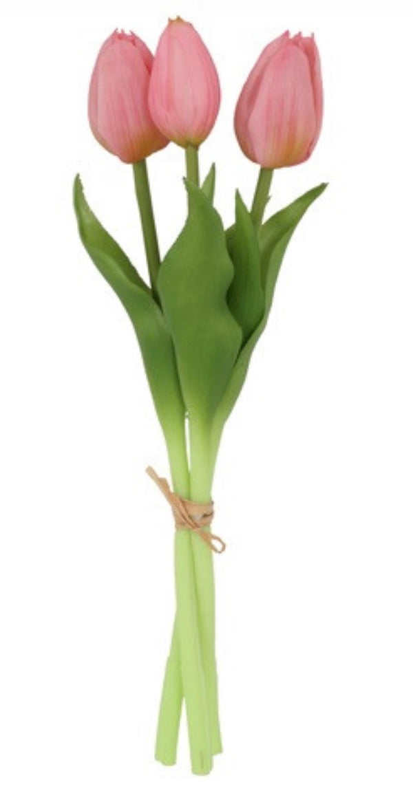 Boeket Tulp Tulipa 3 roze-12x12x29CM