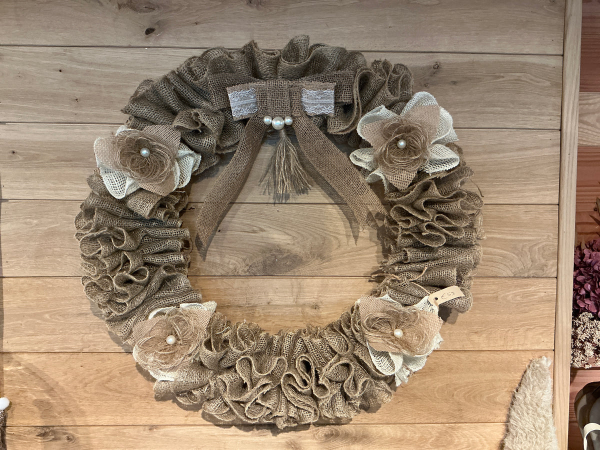 Jute krans 60cm doorsnee