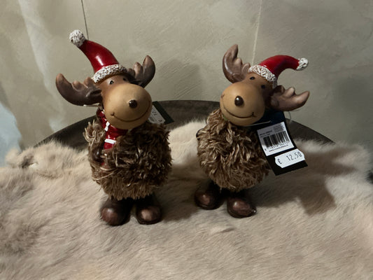 Eland met kerstmuts keuze uit verschillende soorten 18x9cm