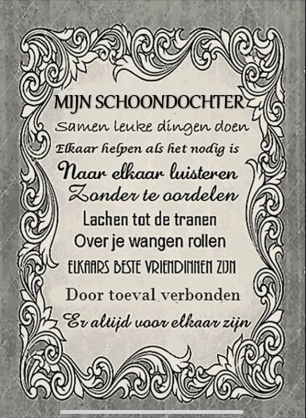 Tekstbordje Mijn schoondochter