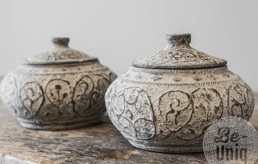 Potje Met Deksel - Grijs memet 13x17cm