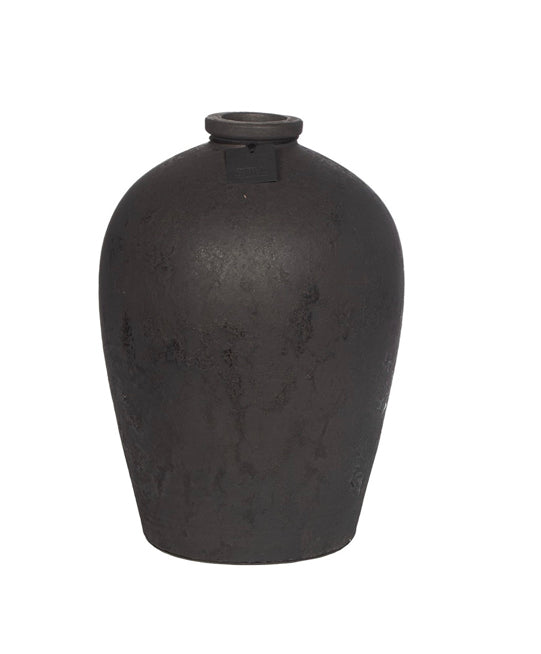 Still Black vaas met smalle hals ( middelgrote) Afmetingen Ca. 30 B x 30 D x 40 H cm