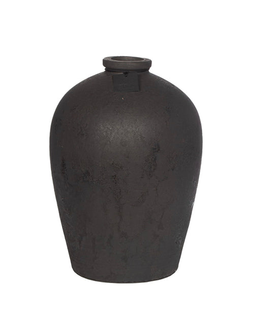 Still Black vaas met smalle hals ( middelgrote) Afmetingen Ca. 30 B x 30 D x 40 H cm