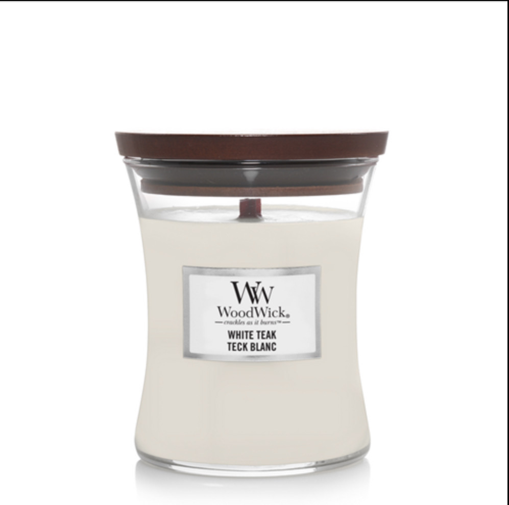 Woodwick Medium White Teak