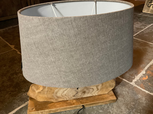 Ovale grijze lampenkap