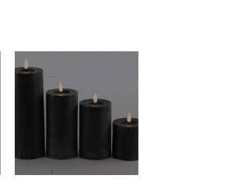 Zwarte Stompkaars Op Batterijen Countryfield  15 Cm Hoog