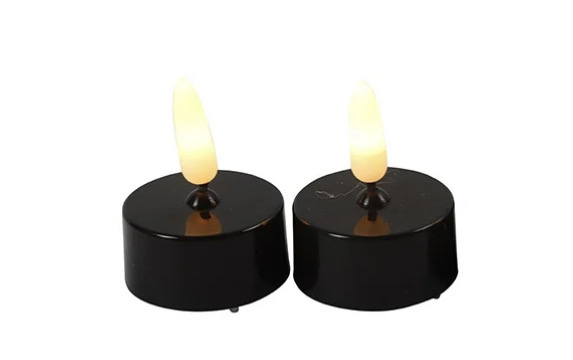 Zwarte Theelichten Op Batterijen met timer of afstandsbediening