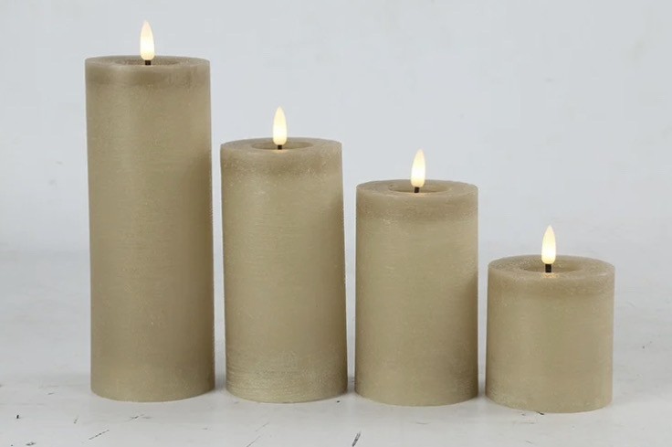 Beige Stompkaars Op Batterijen Met Timer & Afstandsbediening