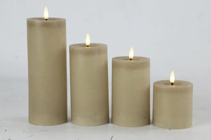 Beige Stompkaars Op Batterijen Met Timer & Afstandsbediening