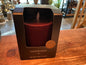 Led stompkaars  bruin bordeaux velvet 8x10cm