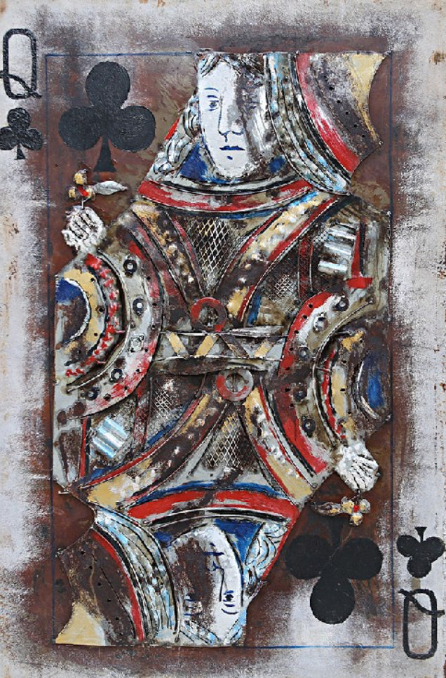 3d dame kaarspel 80x120cm