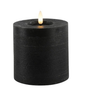 Zwarte stompkaars  10x10 met Afstandsbediening Of Timer