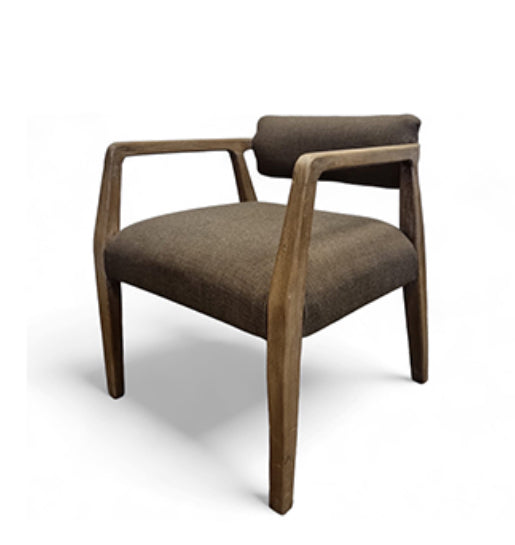 Stoel met bruine linnen zitting