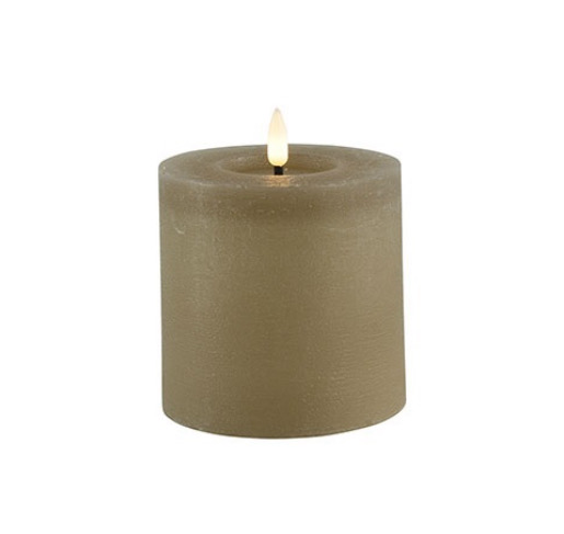 Beige Stompkaars op batterijen 10x10 met timer of afstandsbediening