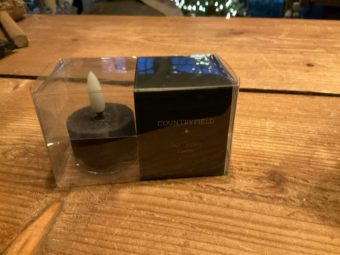 Zwart theelichtje set van 2 te bedienen met timer of afstandsbediening