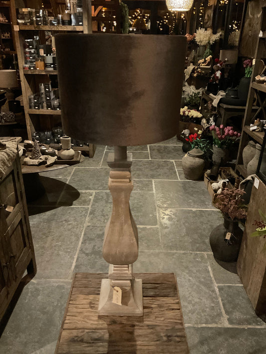 Houten lampenvoet incl kap