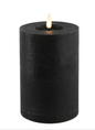 Zwarte led stompkaars 15 cm hoog
