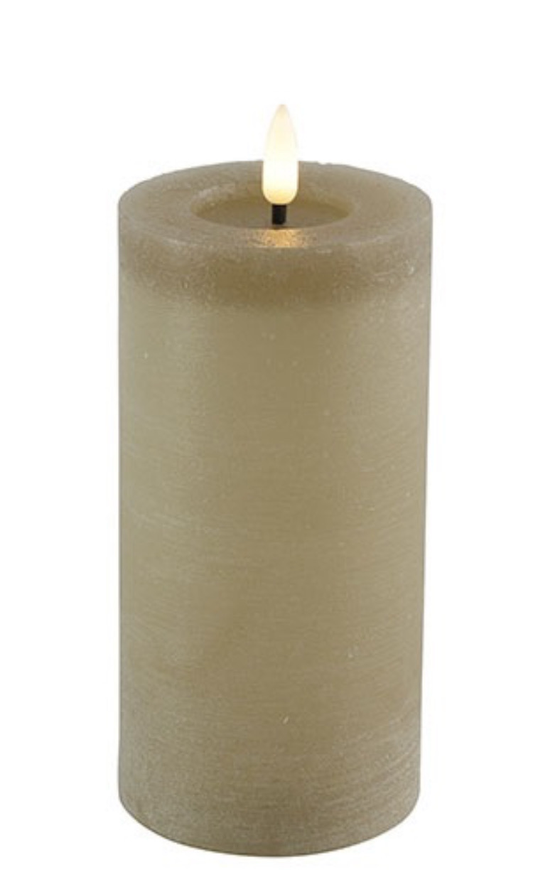 Beige stompkaars op batterijen met timer of afstandsbediening