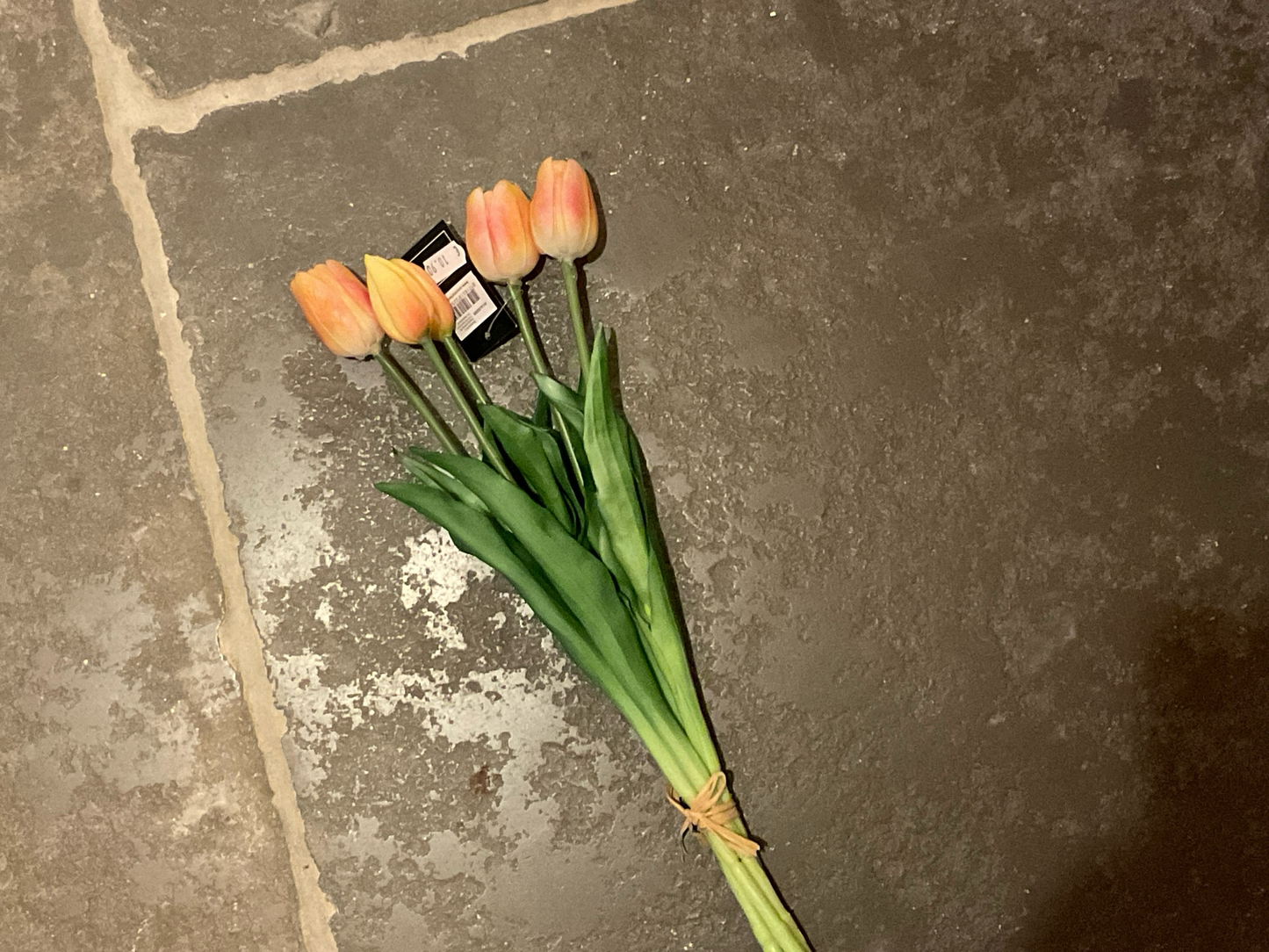 Boeket Zalm roze met lange steel (5)