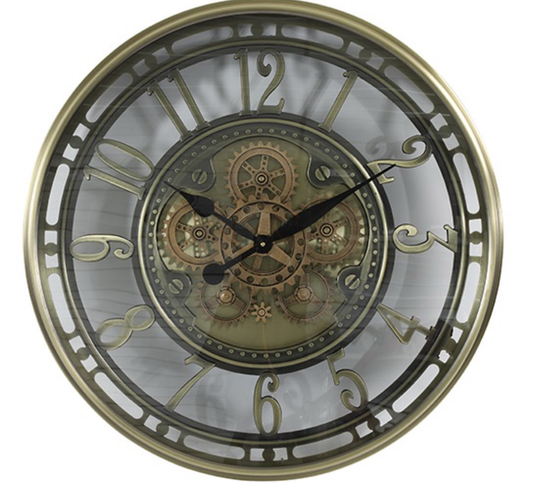 Klok met radartandwielen doorsnee 68cm