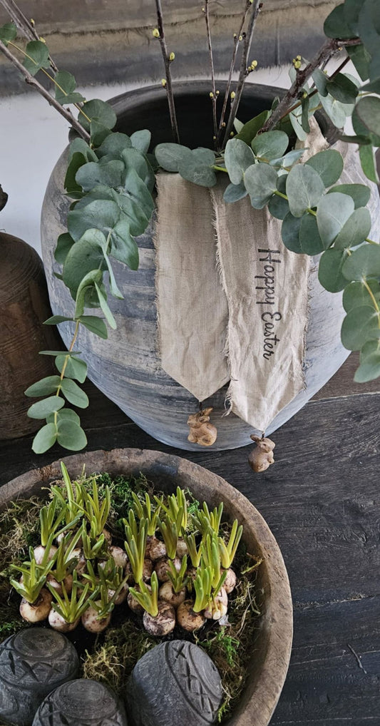 Lang lint met 2 konijnen happy easter 135cm