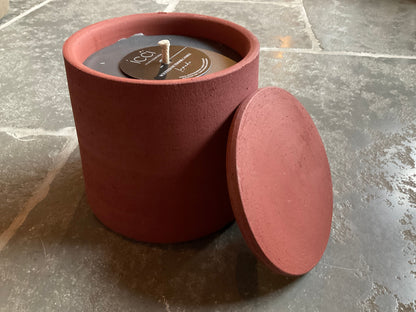 Rode Buitenkaars met deksel lavendel geur