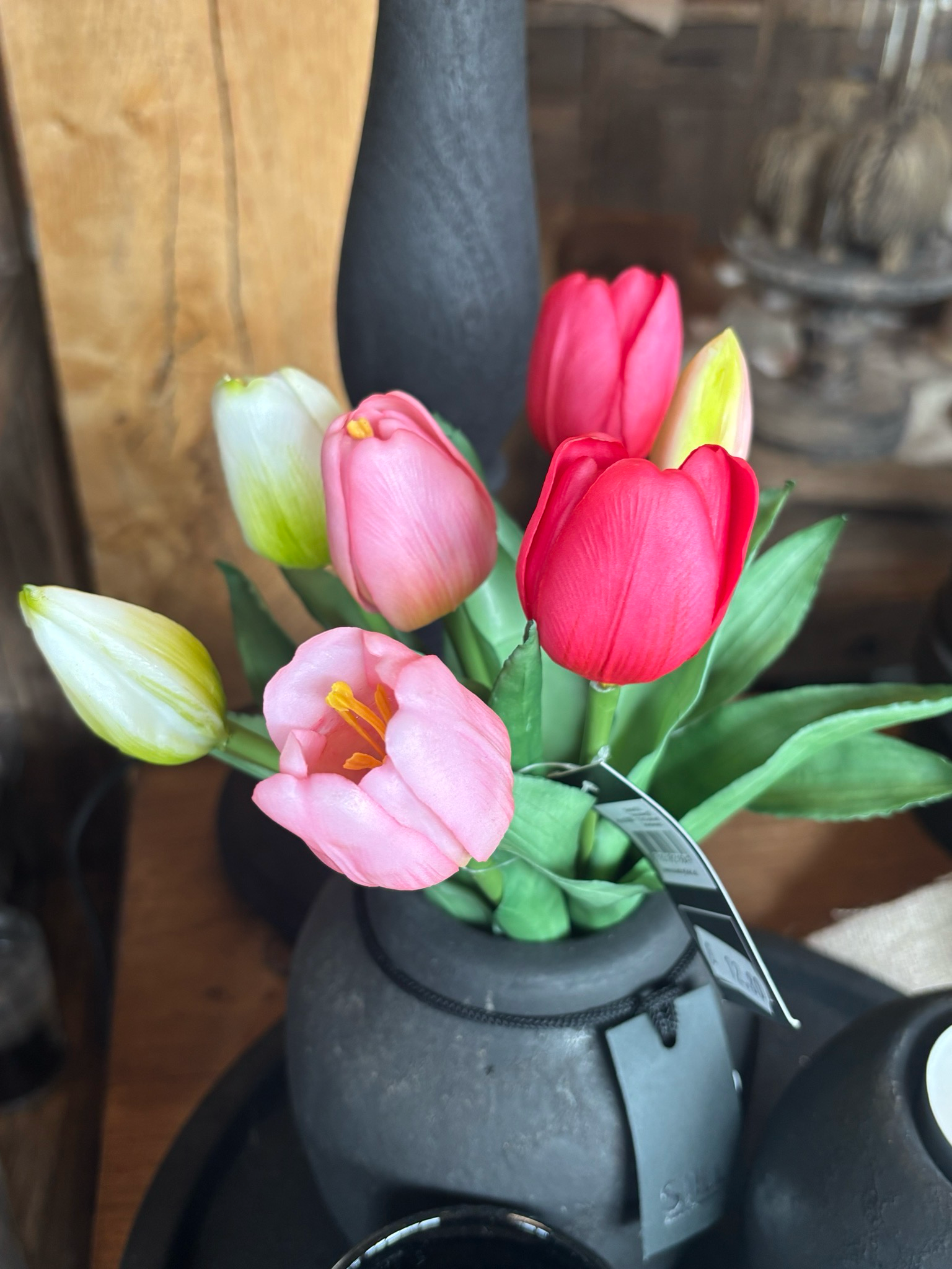 Boeket tulpen verschillende kleuren korte steel (7) 30cm lang