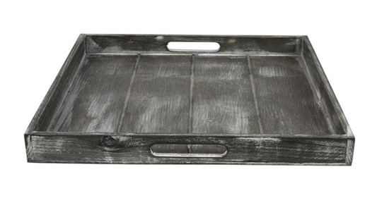 Vierkant dienblad grijs met handvaten 40x40cm