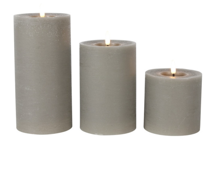 Grijze stompkaars 10x15cm