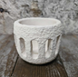 Windlicht wit aardewerk 12x10cm