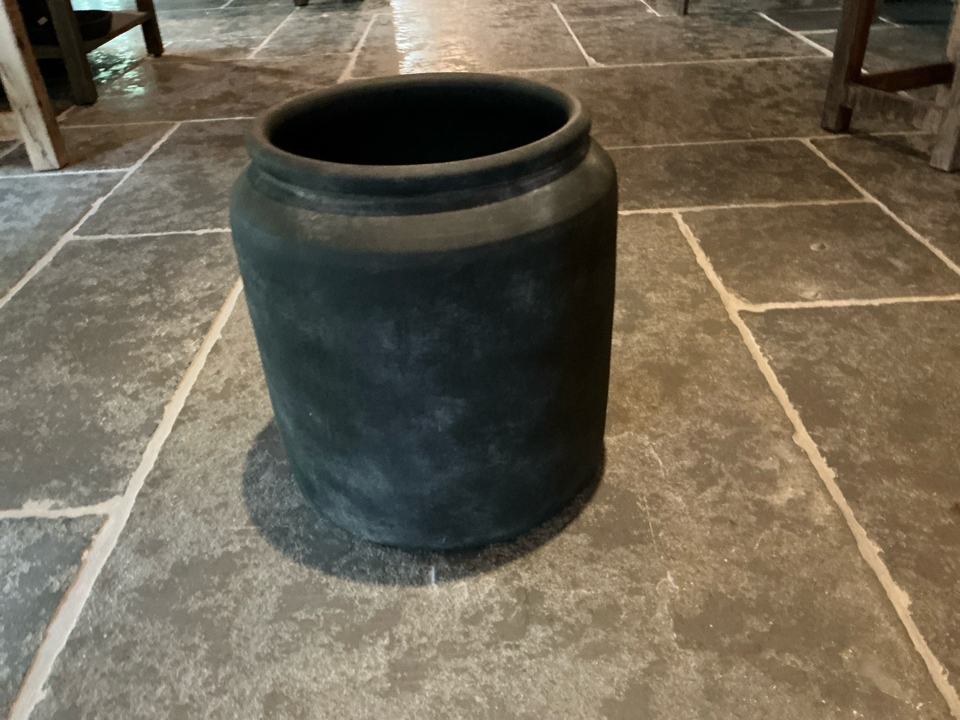 Bloempot zwart - grijs 21x32cm