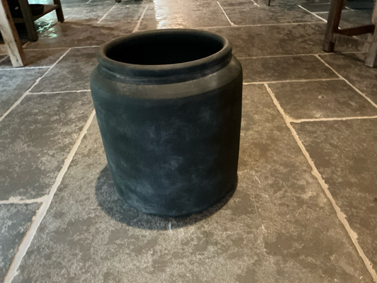 Bloempot zwart - grijs 21x32cm