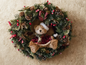 Kerstkrans met  beertje 40cm doorsnede
